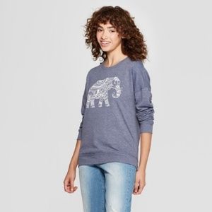 Long Sleeve Elephant Graphic Pullover